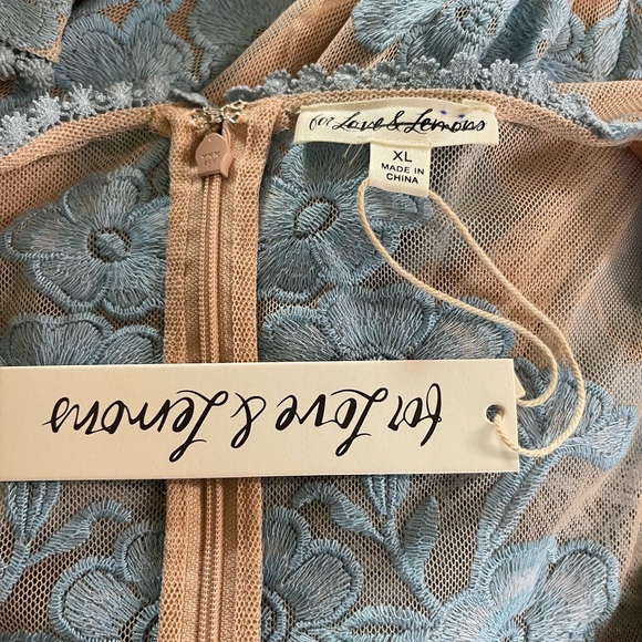 For Love & Lemons Blue Lace Maxi Dress NWT - Picture 6 of 8